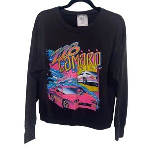 Vintage Camaro Z28 Sweatshirt Womens Large Delta Fifty USA 80s Retro Cars Faded